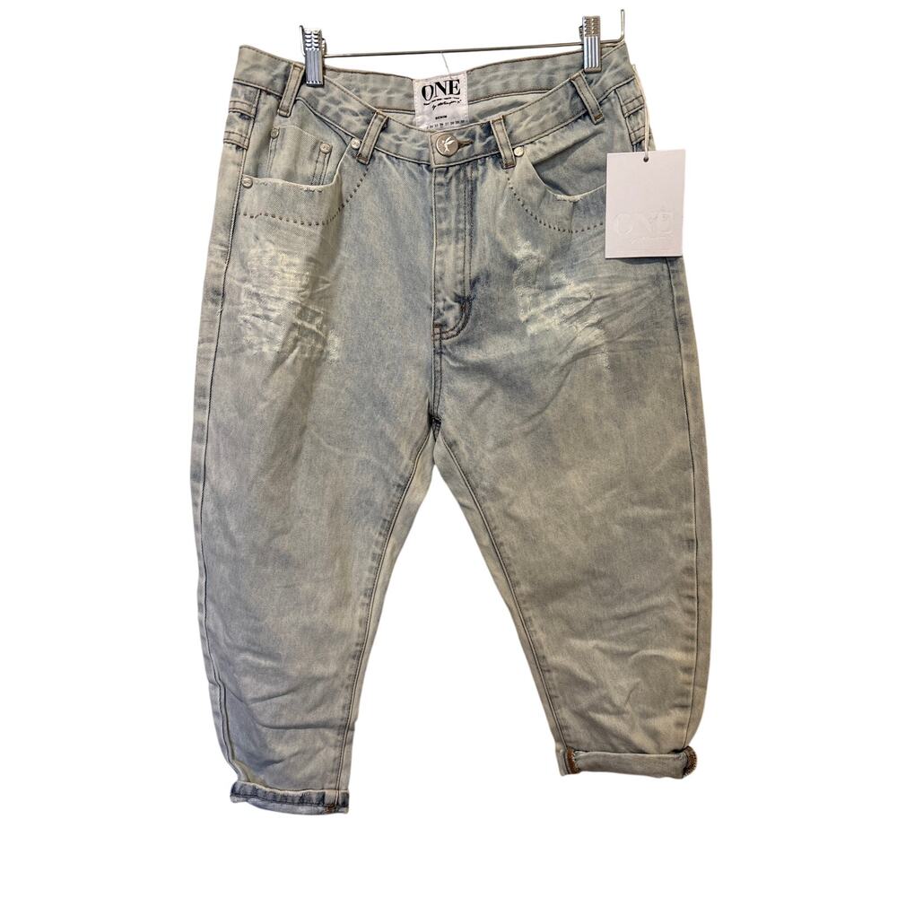 NWT One Teaspoon Sz 26 Blue Ash Eagles Slouchy Low Waist Dropped Crotch Jeans